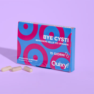 QUIXY BYE CYSTI INTEGRATORE PER BENESSERE DELLE VIE URINARIE FEMMINILI cistite FOTO PRODOTTO