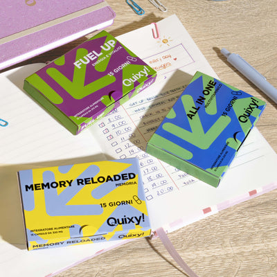 integratori quixy in kit per memoria, concentrazione ed energia